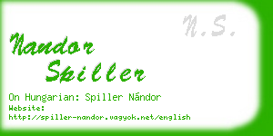 nandor spiller business card